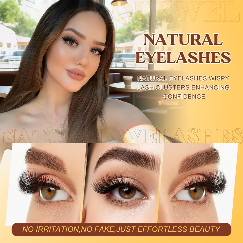 QUEWEL 580PCS Lash Clusters Kit 30D+40D+50D+60D+80D+100D Lashes Clusters Kit 10-18mm