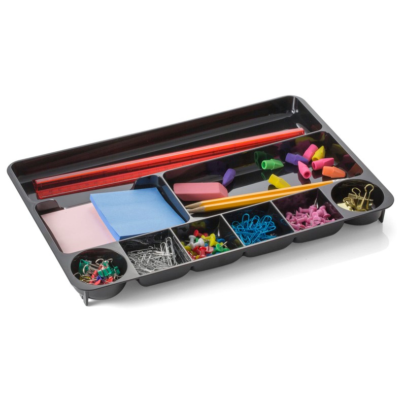 Officemate Recycled Plastic Desk Drawer Organizer, Nine Compartments, 14 X