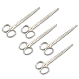 AAPROTOOLS New Set of 5 Round Pattern O.R Grade Dressing Scissors Operating Instruments Sharp/Blunt 5.5" A+ Quality