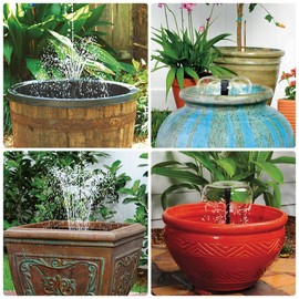 Decdeal Fountain Pump with Lights Led, 10W 160GPH Submersible Water Pump Fountain for Aquarium Fish Tank Pond Garden Backyard, 600L/H AC 110V