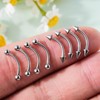 Oufer 16G 8/10MM 8PCS Balls and Spikes Rook Eyebrow Ring