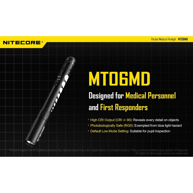 Nitecore MT06MD Penlight Flashlight, 180 Lumen LED for Medical Doctors,