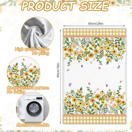 Lebsitey Daisy Spring Kitchen Towels, Kitchen Towels Decorative Set, Decorative Tea Towels for Cooking Baking Farmhouse Kitchen Decor (Daisy)