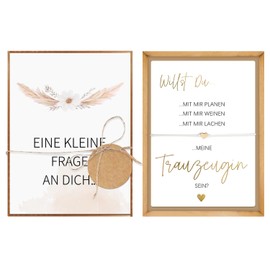 Hongma Maid of Honour Questions Gift Box "Willst Du Meine Trauzeugin sein Karte mit Armband Maid of Honor" Gifts Box for Bridesmaid Ideas for Thank You