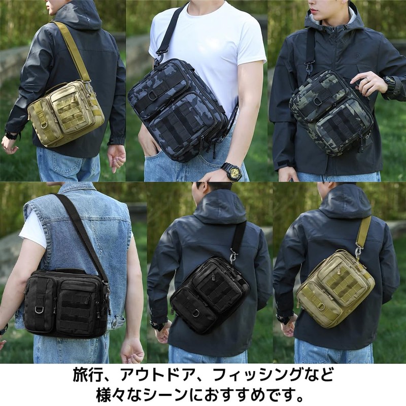 FUPUTWO Shoulder Bag, Tactical Body Bag, Military Molle Compatible, Waterproof,