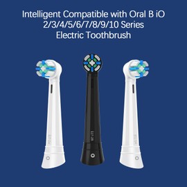 12 Pack IO Intelligent Cleaning Replacement Heads Compatible with Oral b iO 2/3/4/5/6/7/8/9/10 Series Electric Toothbrush, IO Brush Heads Compatible with Oral b (Black)
