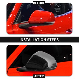 Hoolcar Side View Mirror Cover Decals ABS Rearview Mirrors Trim Exterior Accessories for 2015-2022 2023 2024 Ford Mustang, Black, 2PCs