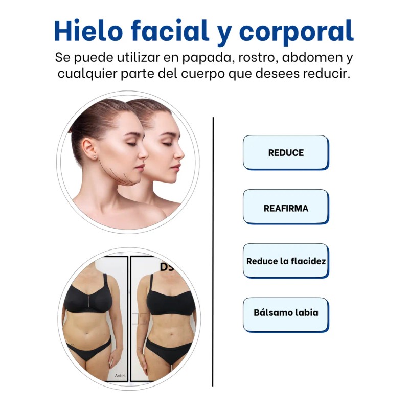 Kit Hielos Faciales Reductivos Reafirmante Hieloterapia