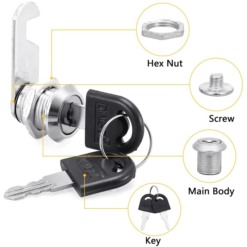 (Pack of 10) Mailbox Turning Tongue Lock File Cabinet Lock