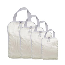 Compression Packing Cubes Set Extensible Travel Luggage Organiser Bags for Suitcase, Lightweight Travel Essentials Organiser for Backpack (Beige)