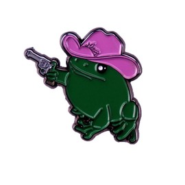 Cowboy Frog Badge Enamel Pin Brooch Cartoon Animal Brooch Badge Jacket Cowboy Backpack Accessories Pin for Backpacks Jackets Hats Bags