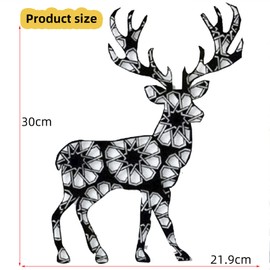 Hosoncovy Geometric Deer Metal Wall Art Decor，Iron Deer Wall Art Animal Wall Plaque Wall Hanging Decoration for Home or Garden Decor