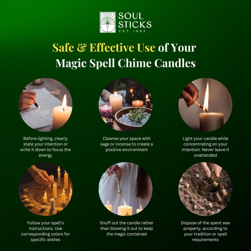 SOUL STICKS Prosperity Magic Spell Chime Taper Candles 20 Pack