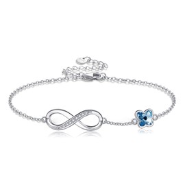 POPLYKE Infinity Bracelet 925 Sterling Silver Mother's Day Gift Anniversary Jewelry bracelets for women