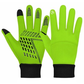3S SPORTS Men's Cycling Winter Warm Windproof Waterproof Anti-slip Thermal Touch Screen Ski Gloves (Fluorescent, M)