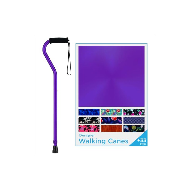 Nova Joy Designer Offset Walking Cane for Seniors - Unisex