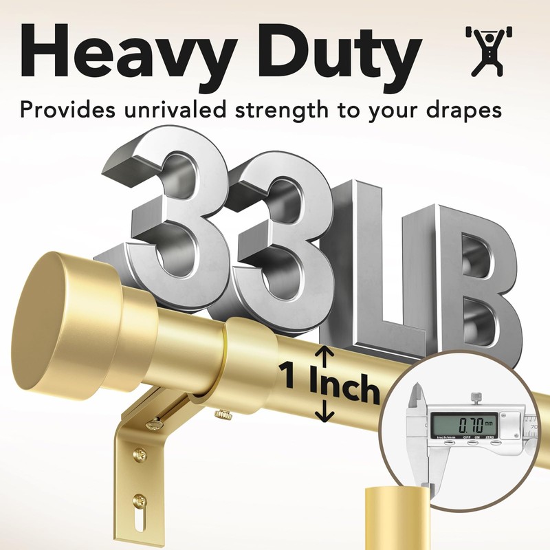 IFELS 2 Pack Heavy Duty Curtain Rods for Windows 48