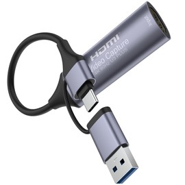 BIFALE Full 4K 60Hz Output HDMI Video Capture Card, USB 3.0 Capture Device, HDMI to USB A/USB C for Live Streaming, Recording, OBS, Gaming, PC/Mac/Android