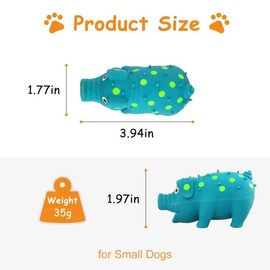 WishLotus Natural Latex Dog Squeaky Toy, Pig-Shaped Dog Chew Toys for Teeth Cleaning, Mini Puppy Chew Toy for Small Dogs to Relieve Stress and Reduce Boredom (1pc)