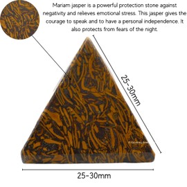 Mariyam Jasper Calligraphy Stone Pyramid Crystal Healing Stones - 1" Great Pyramid Figurine of Natural Stone Pyramid for Meditation, Reiki, Chakra Balancing and Crystal Pyramids Grid