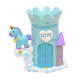 Queen-b Unicorn Pen Stand, Pen Stand, Cute Girl, Tabletop, Storage Case, Interior Desk, Accessories, Stationery, Pencil, Office Supplies, Present (Blue)