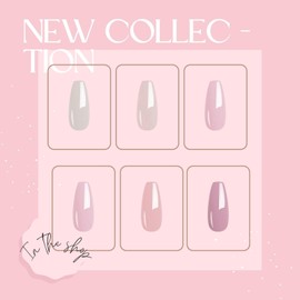 Coral Pink Gel Nail Polish Set of 6 - Festive Gradient Colors from Sweet Baby Pink to Nude Pink, Perfect for Christmas Parties, Holiday Salon & DIY Nail Art. 8ml Each 644…