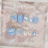 Quilting emboss handmade nail tips, pedi tips - Paddy B