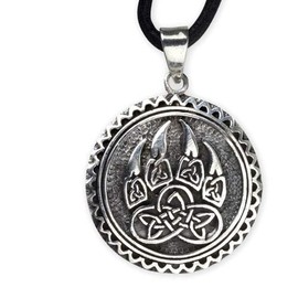 etNox Celtic Knot Celtic Amulet Pendant Celtic Talisman Bear Paw, Silver