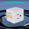 3 Outlet Wall Adapter Cube Tap, UL Listed 3 Prong