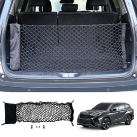 Maxzina Cargo Net Compatible with 2014-2025 2026 Toyota Highlander Truck Bed Cargo Net 3.38'×1.44' Double Layer Envelope Style Dense Mesh Trunk Organizer for 2025 Highlander Exterior Accessories