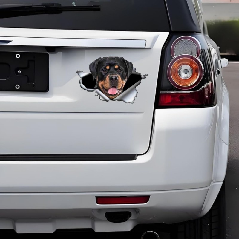 Rottweiler 3D Breakthrough Effect, Waterproof, Reflective, Funny Sticker for Laptop,