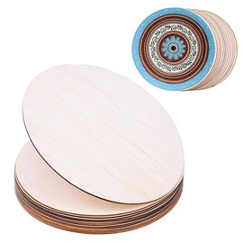Pack of 16 Round Wooden Discs for Crafts Decoration, 15 cm Wooden Panels for Crafts, Thin Wooden Board, Round, Wooden Board, Round Craft Wood Panels for Crafts, Engraving, Burning, Painting, DIY Art