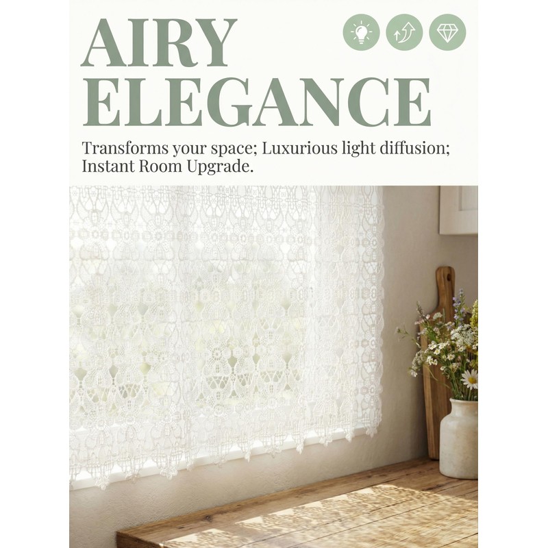 Molaxhome Butterfly Valance Curtains 63x12in Window Treatment for Home Kitchen