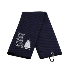 Disc Golf Towel The Tree Giveth The Tree Taketh Away Disc Golf Gifts Golf Towel with Clip (The Tree Giveth) (The Tree Giveth)