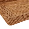 Serving Basket Tray with Handles Rattan Rectangle Large Capacity Durable