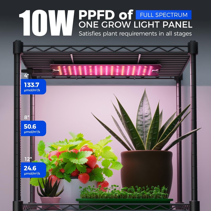 Barrina CX83 Plant Stand with Grow Lights, 6-Tier Plant Shelf