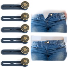 WUBAYI 6 Pieces Button Extender for Pants - Button for Jeans Jeans Button Waist Extender Pants Waist Extender Adjustable