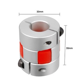 TOP-VIGOR 8mm to 14mm Shaft Coupling L35xD30 Flexible Clamp Jaw Shaft Coupling, Shaft Coupling Joint Connector Motor Connector