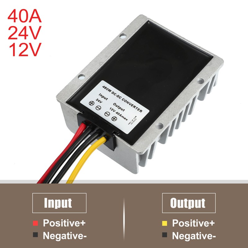 X AUTOHAUX 24V to 12V 40A Reducer Automatic Buck Boost