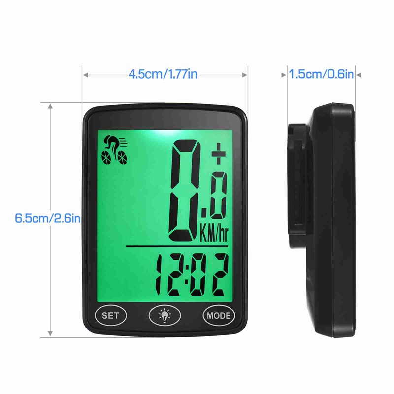 Cycling Computer LED Backlight Bike Computer with Odometer and Speedometer