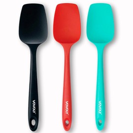 Silicone Spatula Set, Heat Resistant Rubber Spoon Spatula with Seamless One Piece Design, Non-Stick Spoonula, Flexible Scrapers Baking Mixing Tool,3 Pack, Multi-color