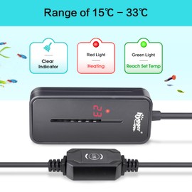 hygger Mini Aquarium Heater, Small Submersible Aquarium Heater 100W Mini Betta Tank Heater with Thermostat for Saltwater Freshwater