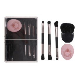 GLIDESMOOTH Makeup Brush Set, Comprehensive Makeup Brushes Kit, Portable Makeup Brushes, Natural Blending Effects, Black, 5 Pcs