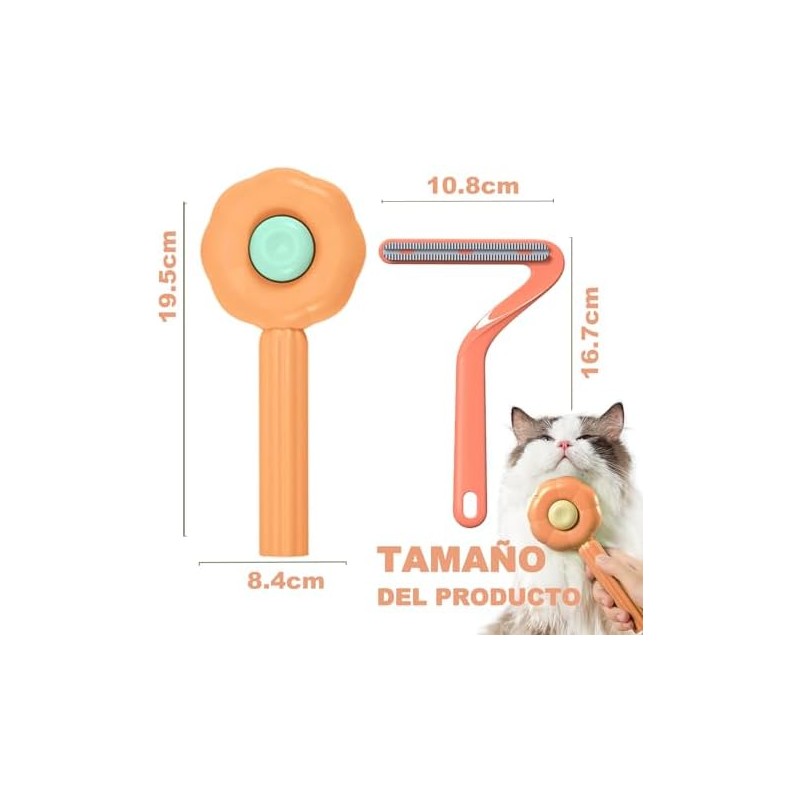 2 Piezas Cepillo para Gato, Autolimpiante Cepillos de Aseo para