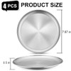 Stainless Steel Plates, 7.8in Metal 304 Dinner Plates Unbreakable Dishes