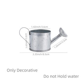 Mini Handmade Decorative Watering Can, Set of 6, Height 1.42 inch, Cute Metal Jug for Hand Crafts,Garden Theme Parties,Refrigerator Magnets and Home Decor (Silver, Height 1.42 inch)