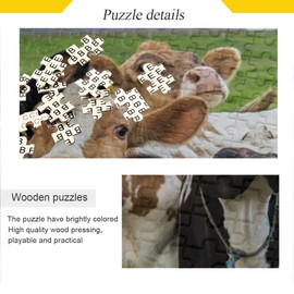 1000 Piece Animal Funny Cows On Grass Jigsaw Puzzle Fun Game for Kids Adults Teens