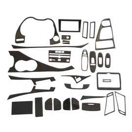 NLQR 31Pcs Real Carbon Fiber Kits Full Interior Trim Cover Compatible with Infiniti Q50 Q60 2014 2015 2016 2017 2018 2019 2020