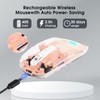 mouse inalámbrico transparente para computadora, mouse Bluetooth recargable, visualización de