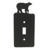 Bear Toggle Light Switch Wall Plate (Single Toggle, Black) -